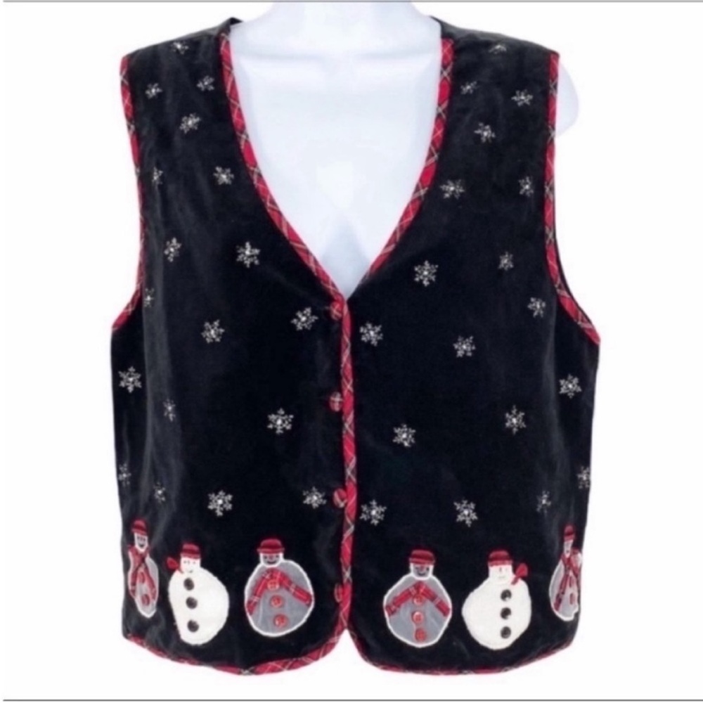 PAUL HARRIS DESIGN velvet Christmas vest 
top M